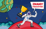 Rysunek: kosmonauta z pucharem biegnie we wszechświecie krzycząc - Znamy finalistów  