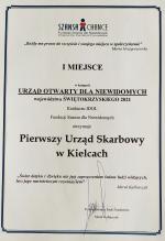 Dyplom dla Pierwszego Urzędu Skarbowego w Kielcach