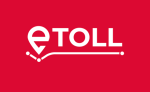 Na czerwonym tle biały napis :e-toll