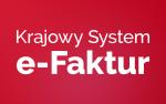 Na czerwonym tle napis: Krajowy System e-Faktur